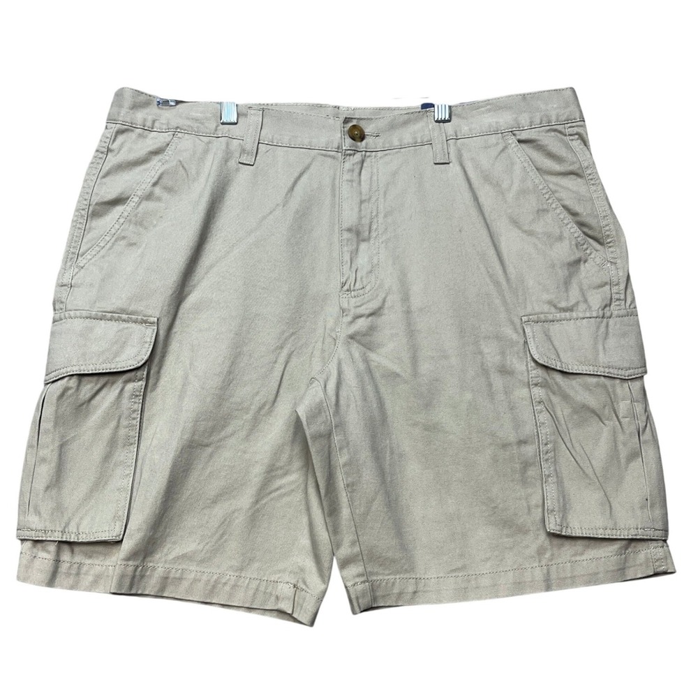 Croft Barrow Cargo Shorts Mens 36 Tan Flap Pocket Classic Twill Relaxed Fit NEW